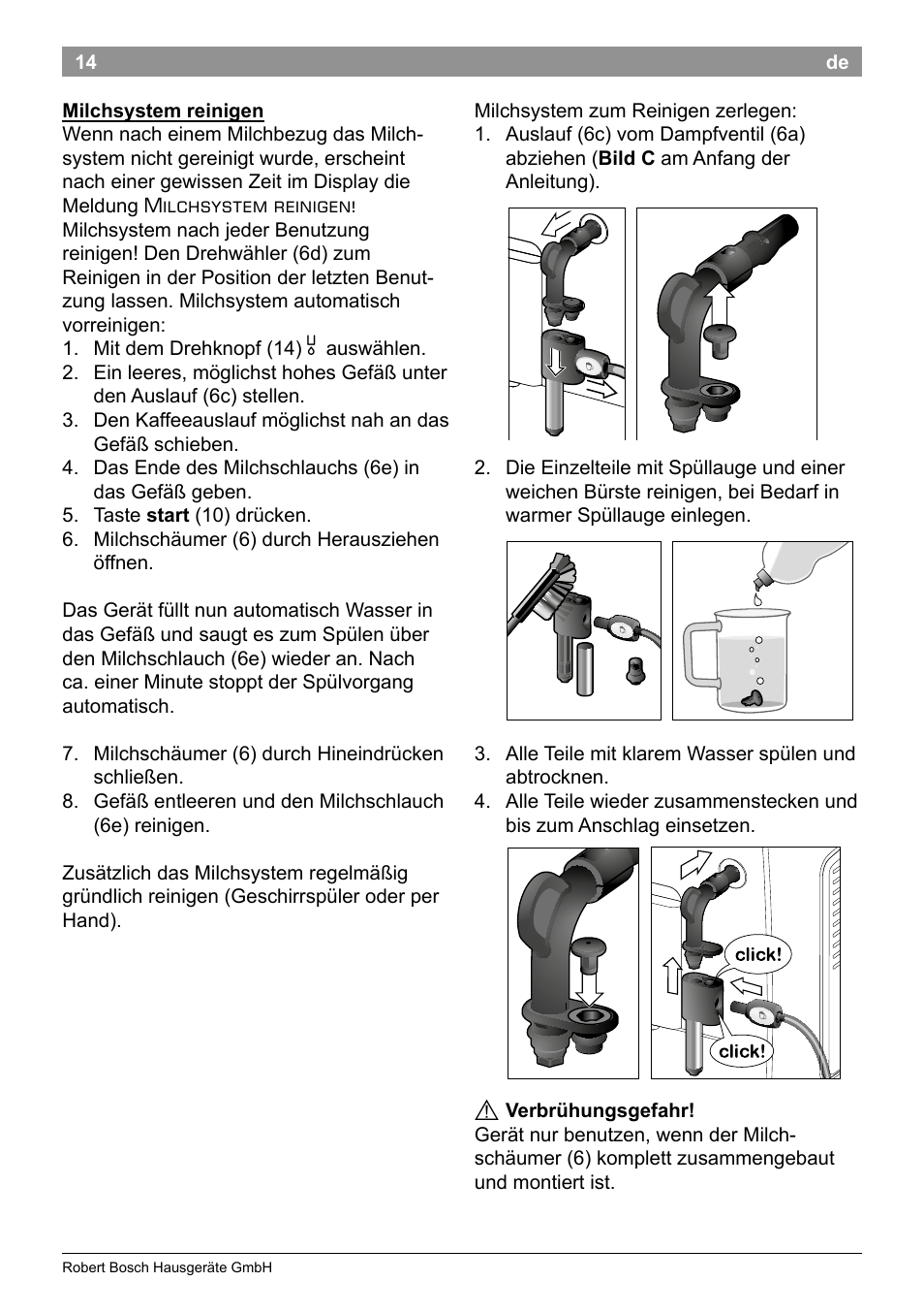 Bosch TES50358DE VeroCafe Latte Kaffeevollautomat Dunkelbraun Silent Evening User Manual | Page 18 / 94