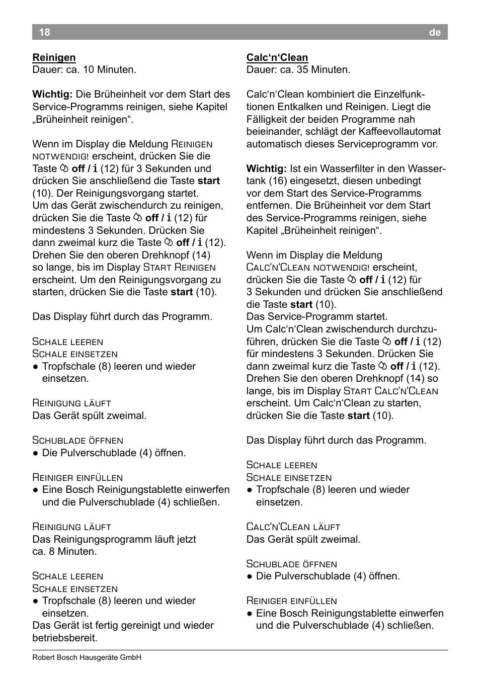 Bosch TES50358DE VeroCafe Latte Kaffeevollautomat Dunkelbraun Silent Evening User Manual | Page 22 / 94