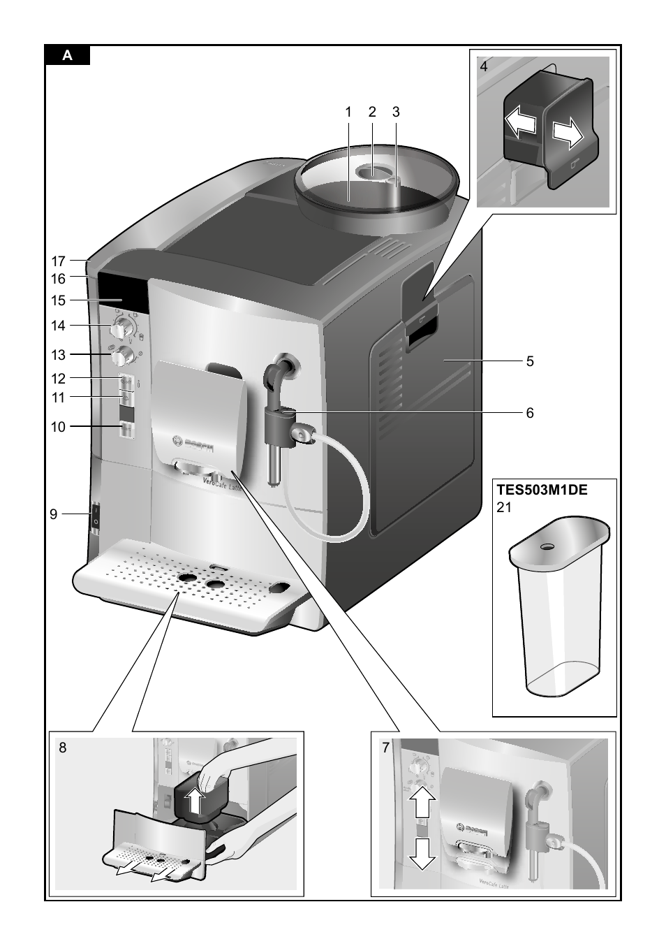 Bosch TES50358DE VeroCafe Latte Kaffeevollautomat Dunkelbraun Silent Evening User Manual | Page 3 / 94