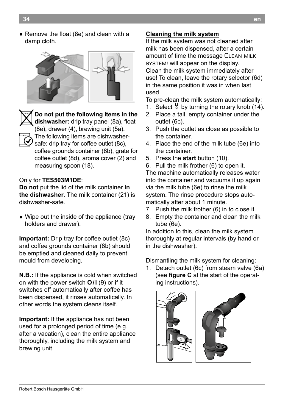 Bosch TES50358DE VeroCafe Latte Kaffeevollautomat Dunkelbraun Silent Evening User Manual | Page 38 / 94