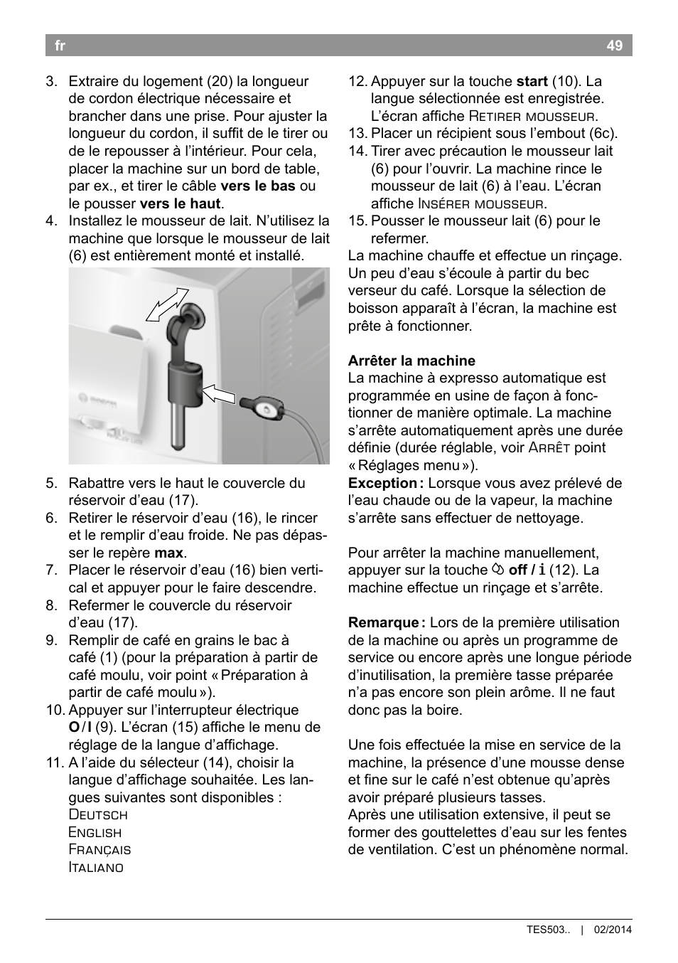 Bosch TES50358DE VeroCafe Latte Kaffeevollautomat Dunkelbraun Silent Evening User Manual | Page 53 / 94