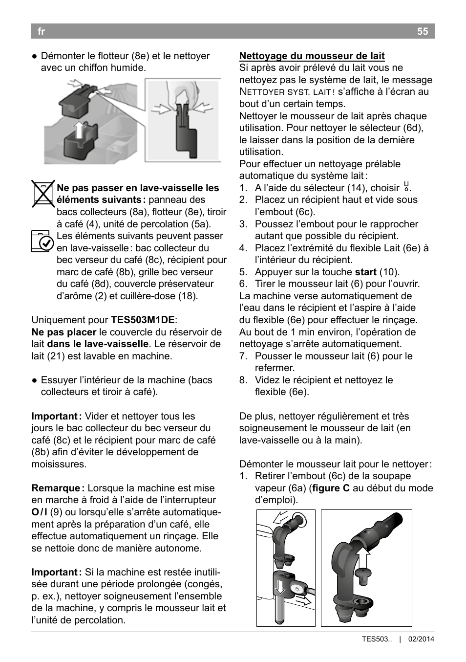 Bosch TES50358DE VeroCafe Latte Kaffeevollautomat Dunkelbraun Silent Evening User Manual | Page 59 / 94