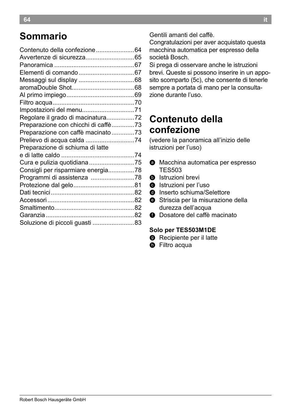 Bosch TES50358DE VeroCafe Latte Kaffeevollautomat Dunkelbraun Silent Evening User Manual | Page 68 / 94