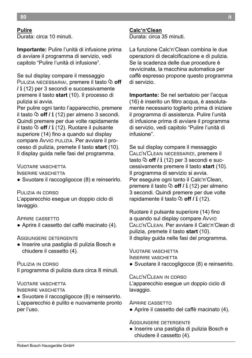 Bosch TES50358DE VeroCafe Latte Kaffeevollautomat Dunkelbraun Silent Evening User Manual | Page 84 / 94