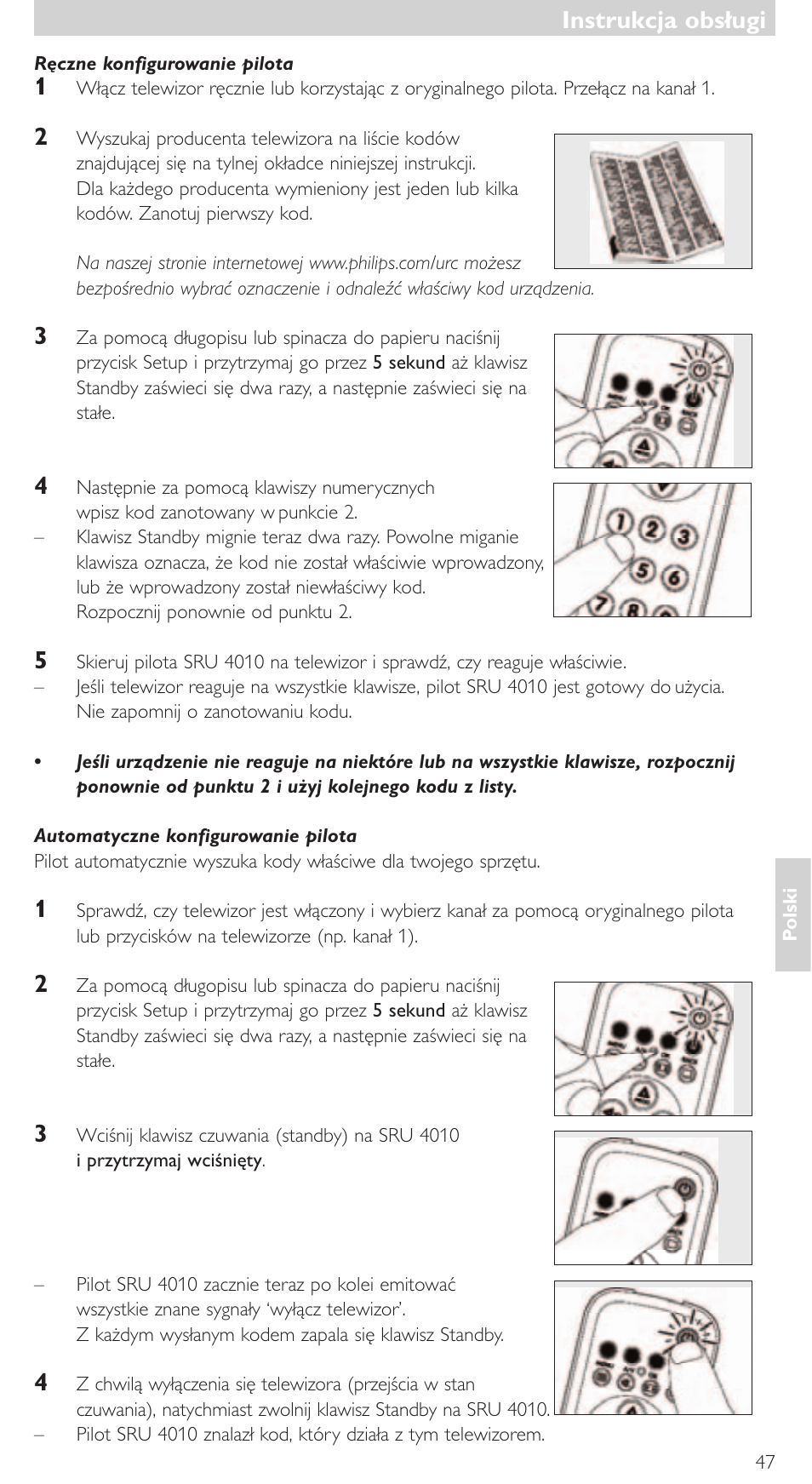 Instrukcja obsługi | Philips SRU4010 User Manual | Page 47 / 64