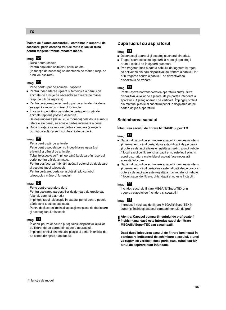 Dupå lucrul cu aspiratorul, Schimbarea sacului | Bosch BSG82212 schwarz Bodenstaubsauger Beutel ergomaxx professional 2200 W User Manual | Page 112 / 142