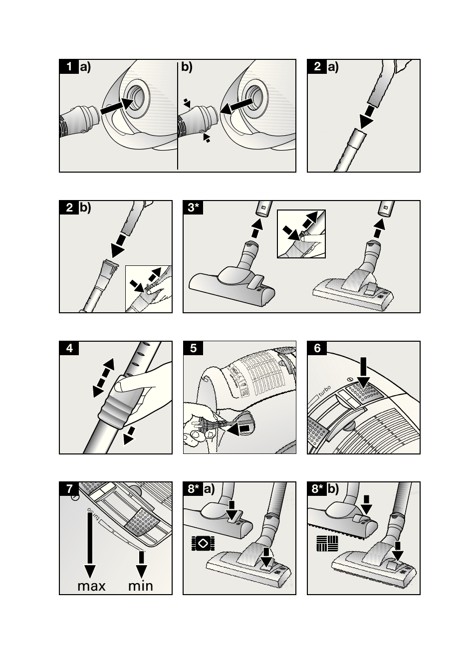 Max min | Bosch BSG82212 schwarz Bodenstaubsauger Beutel ergomaxx professional 2200 W User Manual | Page 2 / 142