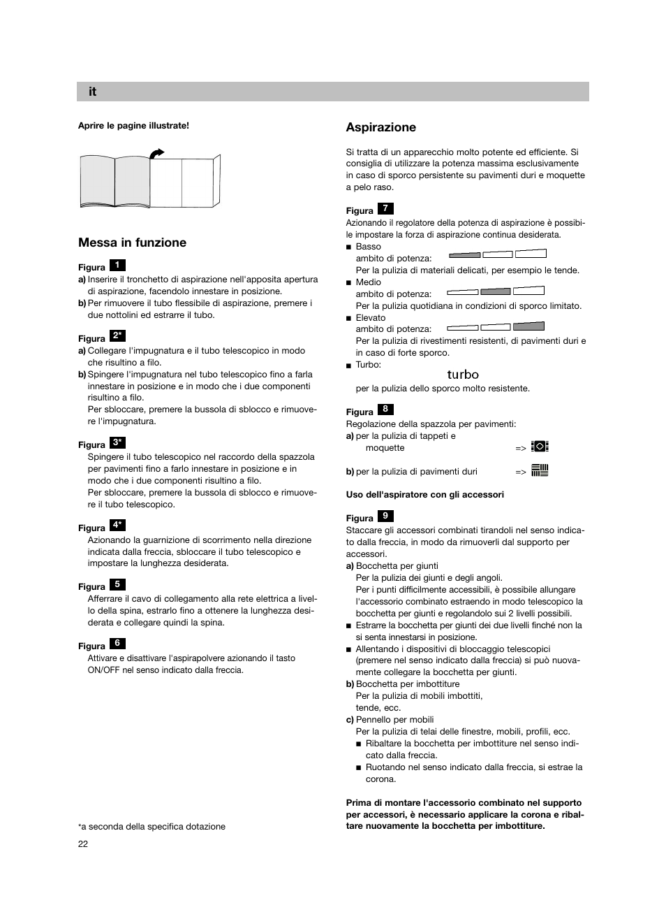 Messa in funzione, Aspirazione | Bosch BSG82212 schwarz Bodenstaubsauger Beutel ergomaxx professional 2200 W User Manual | Page 27 / 142