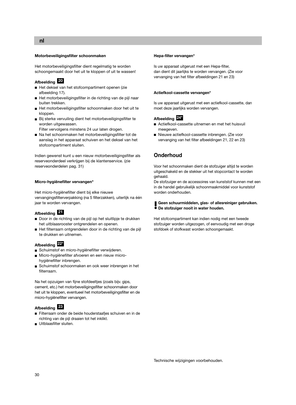 Onderhoud | Bosch BSG82212 schwarz Bodenstaubsauger Beutel ergomaxx professional 2200 W User Manual | Page 35 / 142