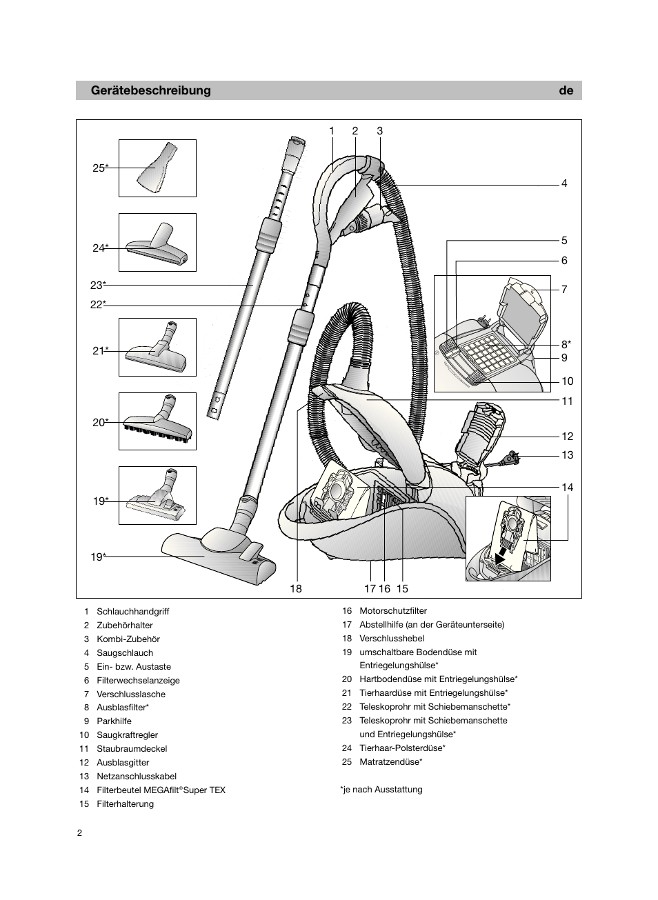 Bosch BSG82212 schwarz Bodenstaubsauger Beutel ergomaxx professional 2200 W User Manual | Page 7 / 142