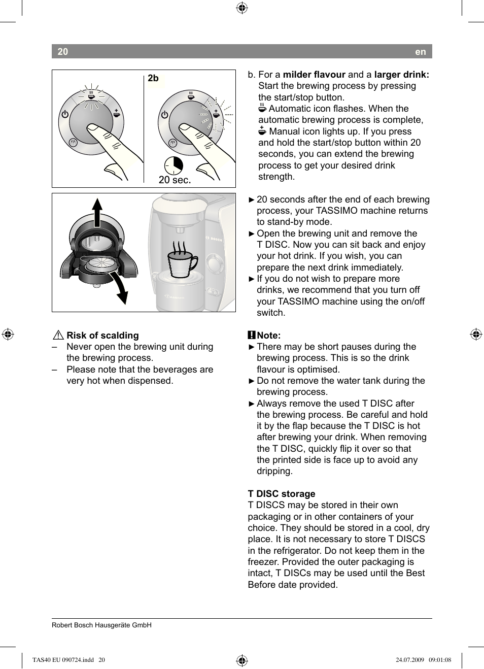 Bosch Multigetränkesystem TAS4011 Silk Silver anthrazit User Manual | Page 22 / 70