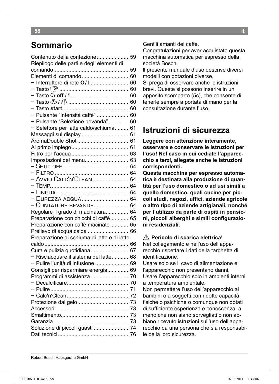 Bosch TES50658DE VeroCafe LattePro Kaffeevollautomat Dunkles Espressobraun Dark Espresso User Manual | Page 62 / 88