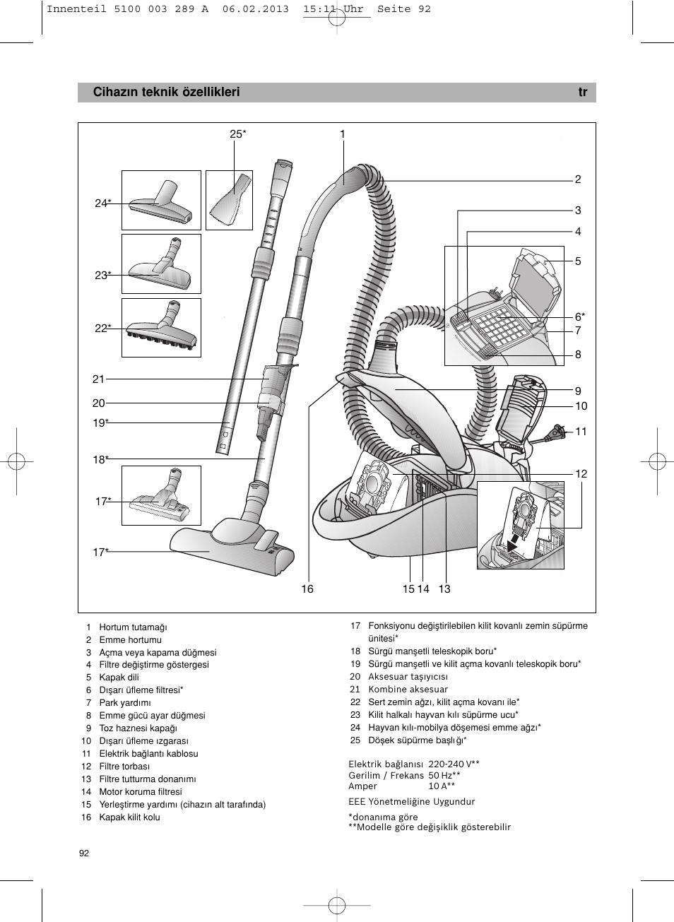 Bosch BSG82502 kirschrot-metallic Bodenstaubsauger Beutel ergomaxx pro. hard floor 2500 User Manual | Page 93 / 151
