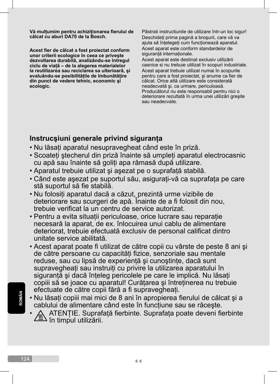 Bosch Dampfbügeleisen Sensixx´x DA70 i-Temp TDA703021I anthrazit magic violet User Manual | Page 124 / 140