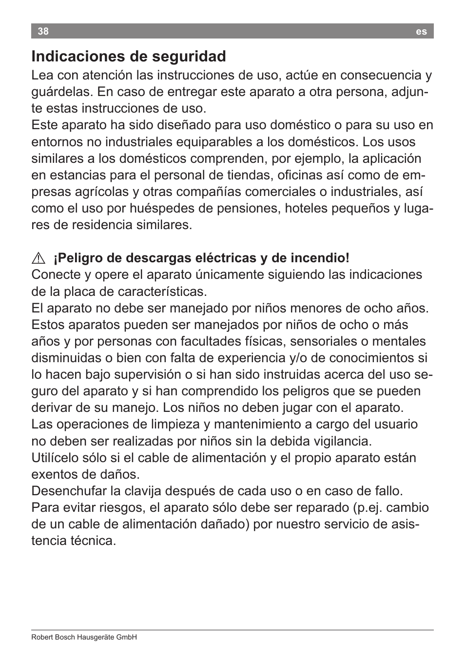 Indicaciones de seguridad | Bosch PHS2112 Haarglätter PureStyle User Manual | Page 42 / 91