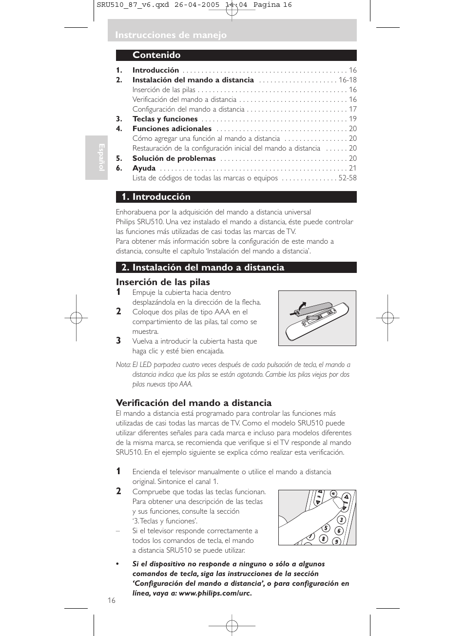 Philips SRU510 User Manual | Page 16 / 60