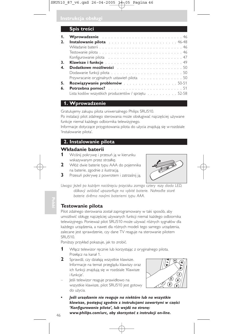 Philips SRU510 User Manual | Page 46 / 60