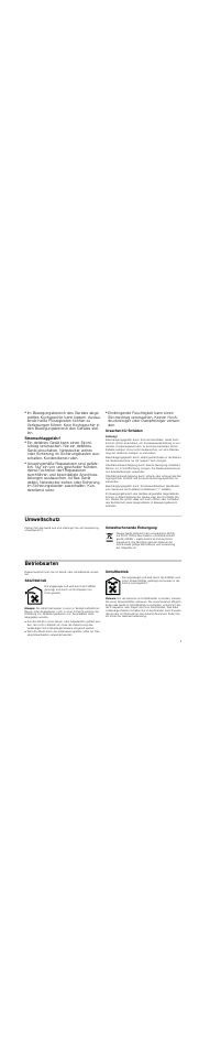 Stromschlaggefahr, Ursachen für schäden, Achtung | Umweltschutz, Umweltschonende entsorgung, Betriebsarten, Abluftbetrieb, Hinweis, Umluftbetrieb | Bosch DWK09M850 User Manual | Page 5 / 88