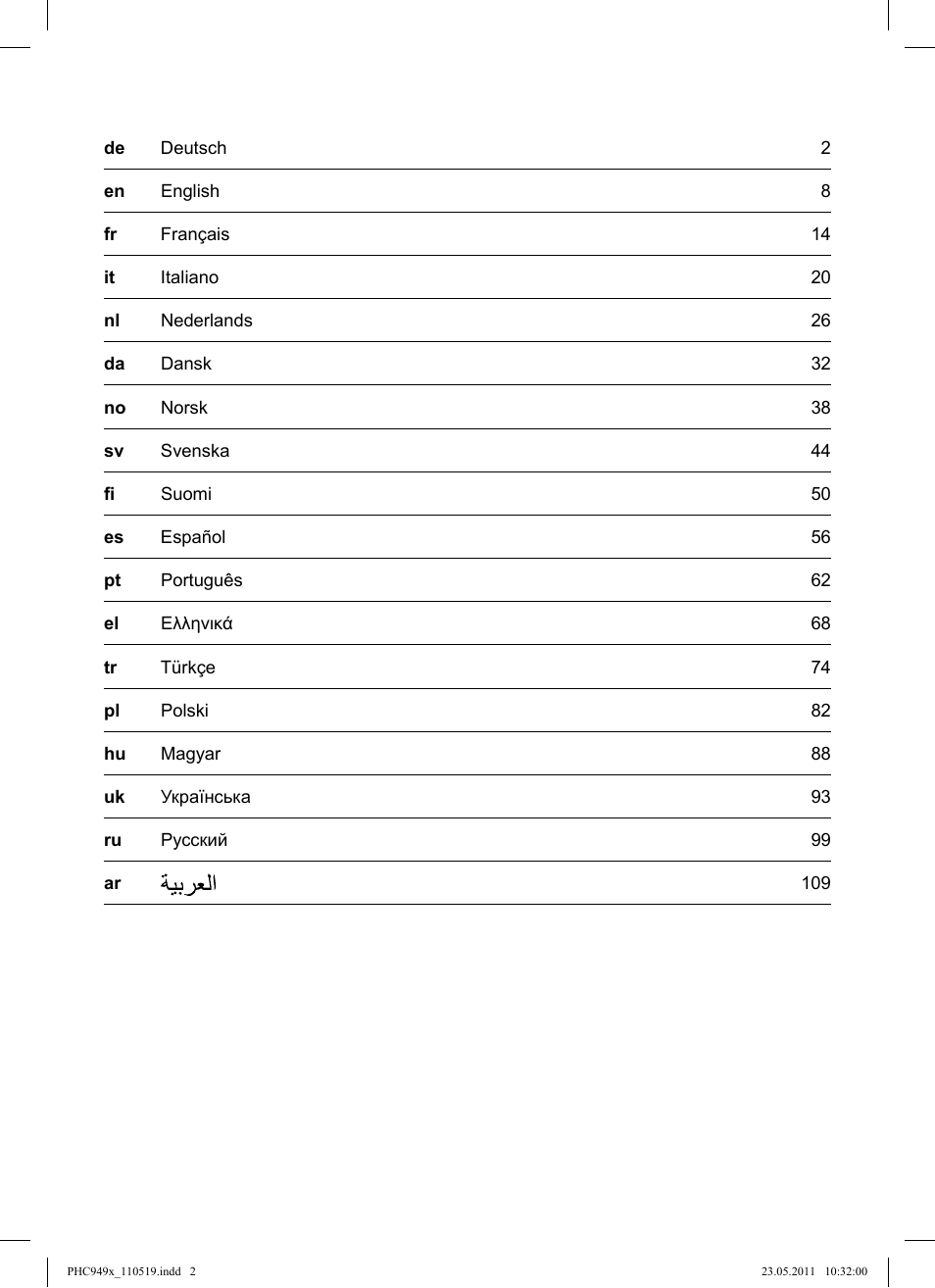 Bosch PHC9490 Lockenstab ProSalon User Manual | Page 2 / 116