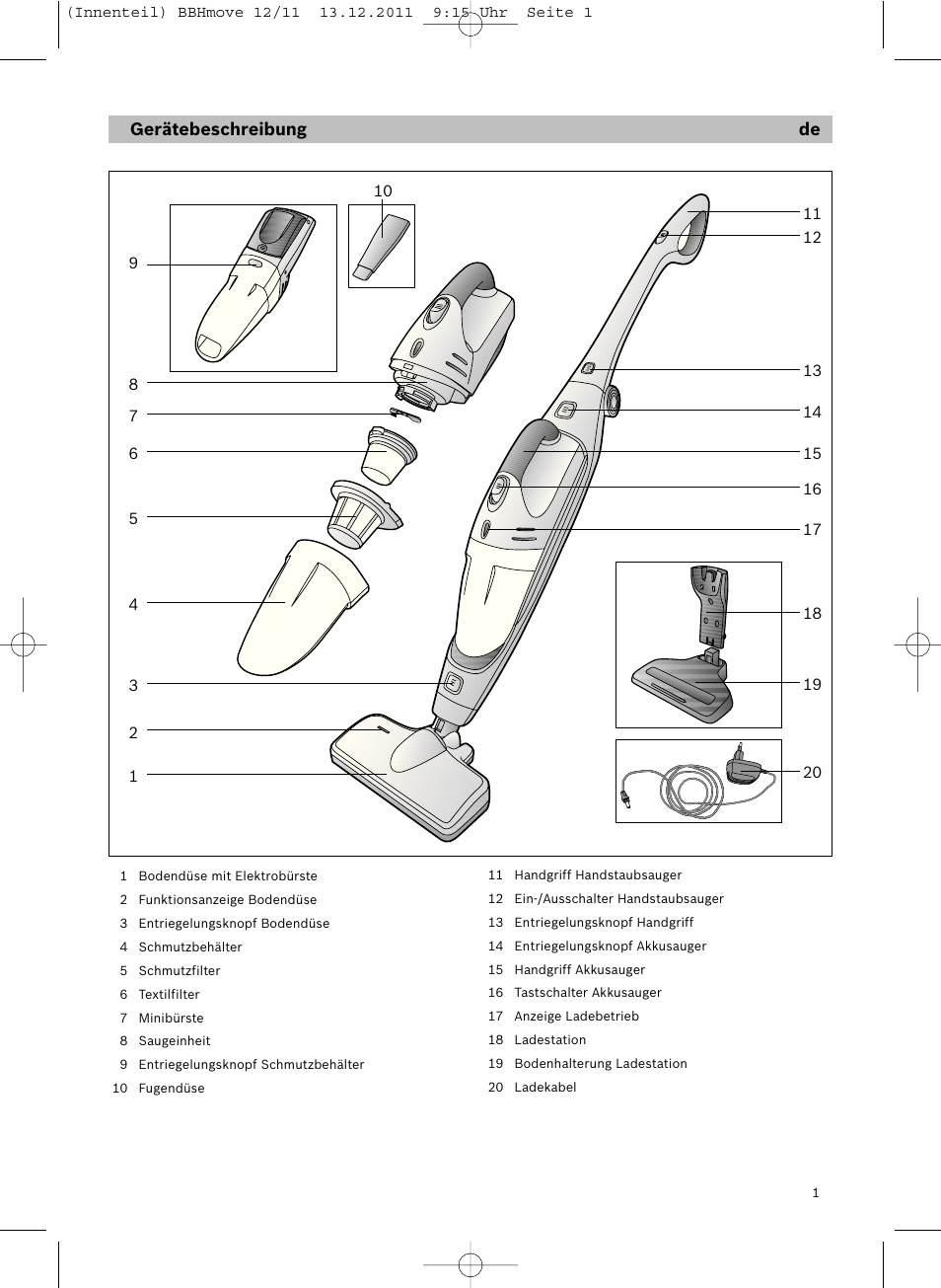 Bosch Hand-Akkusauger 2-in-1 BBHMOVE4 champagner metallic Move 2in1 18V User Manual | Page 3 / 94
