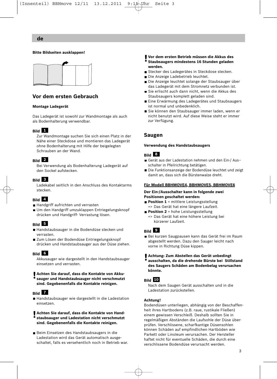 Bosch Hand-Akkusauger 2-in-1 BBHMOVE4 champagner metallic Move 2in1 18V User Manual | Page 5 / 94