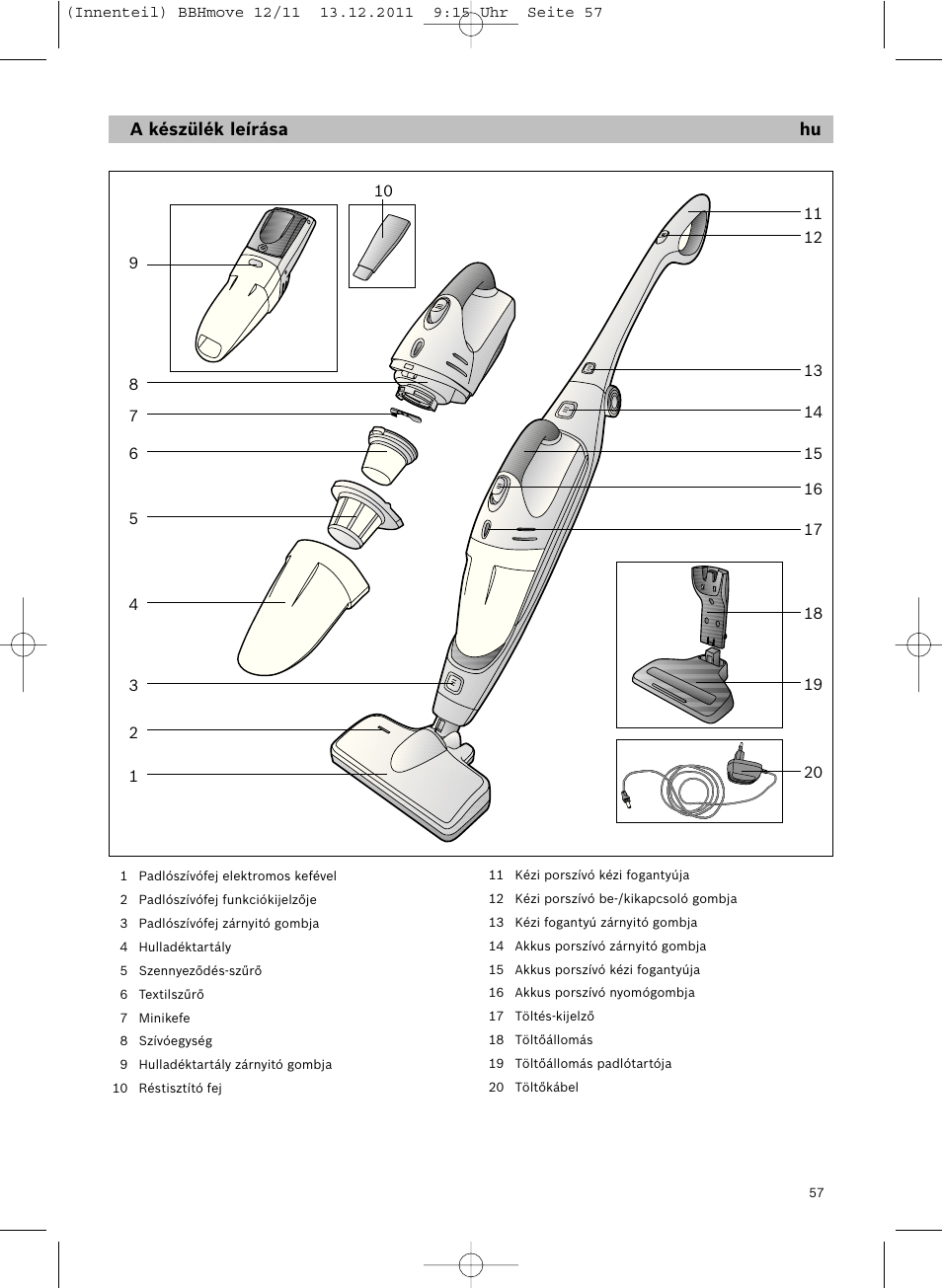 Bosch Hand-Akkusauger 2-in-1 BBHMOVE4 champagner metallic Move 2in1 18V User Manual | Page 59 / 94