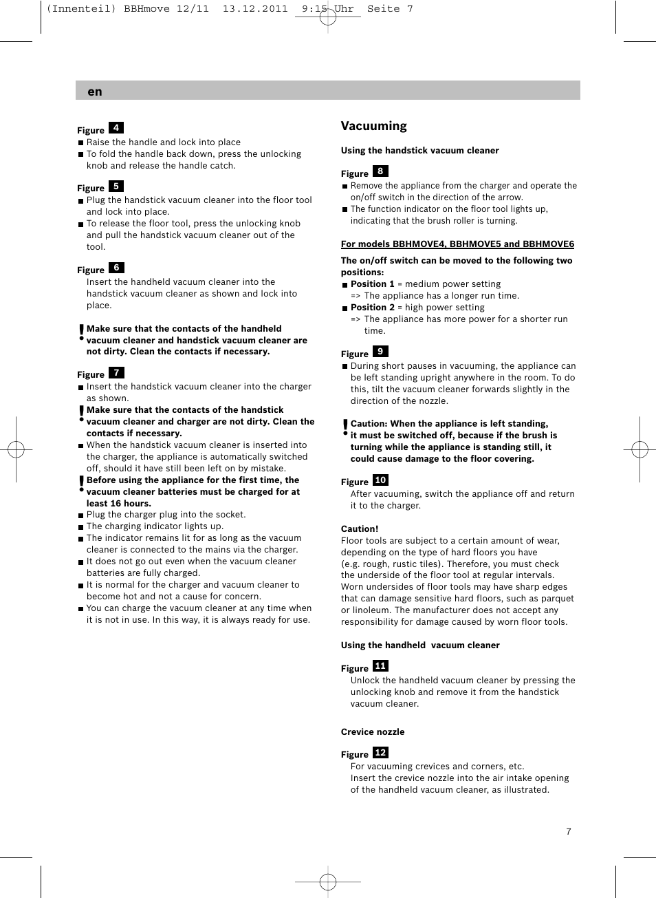 Bosch Hand-Akkusauger 2-in-1 BBHMOVE4 champagner metallic Move 2in1 18V User Manual | Page 9 / 94