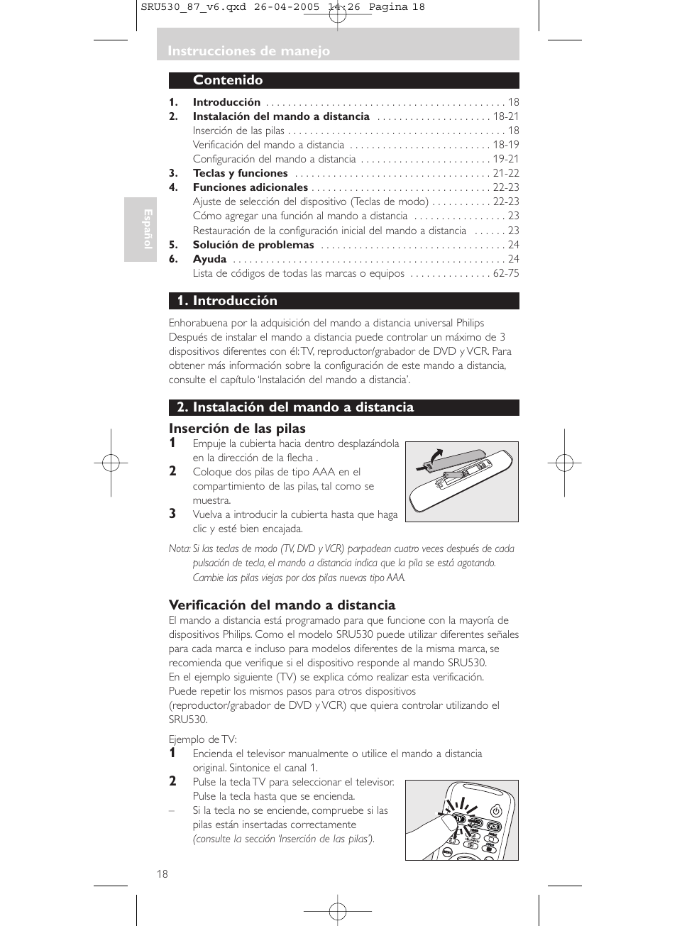Philips SRU530 User Manual | Page 18 / 78
