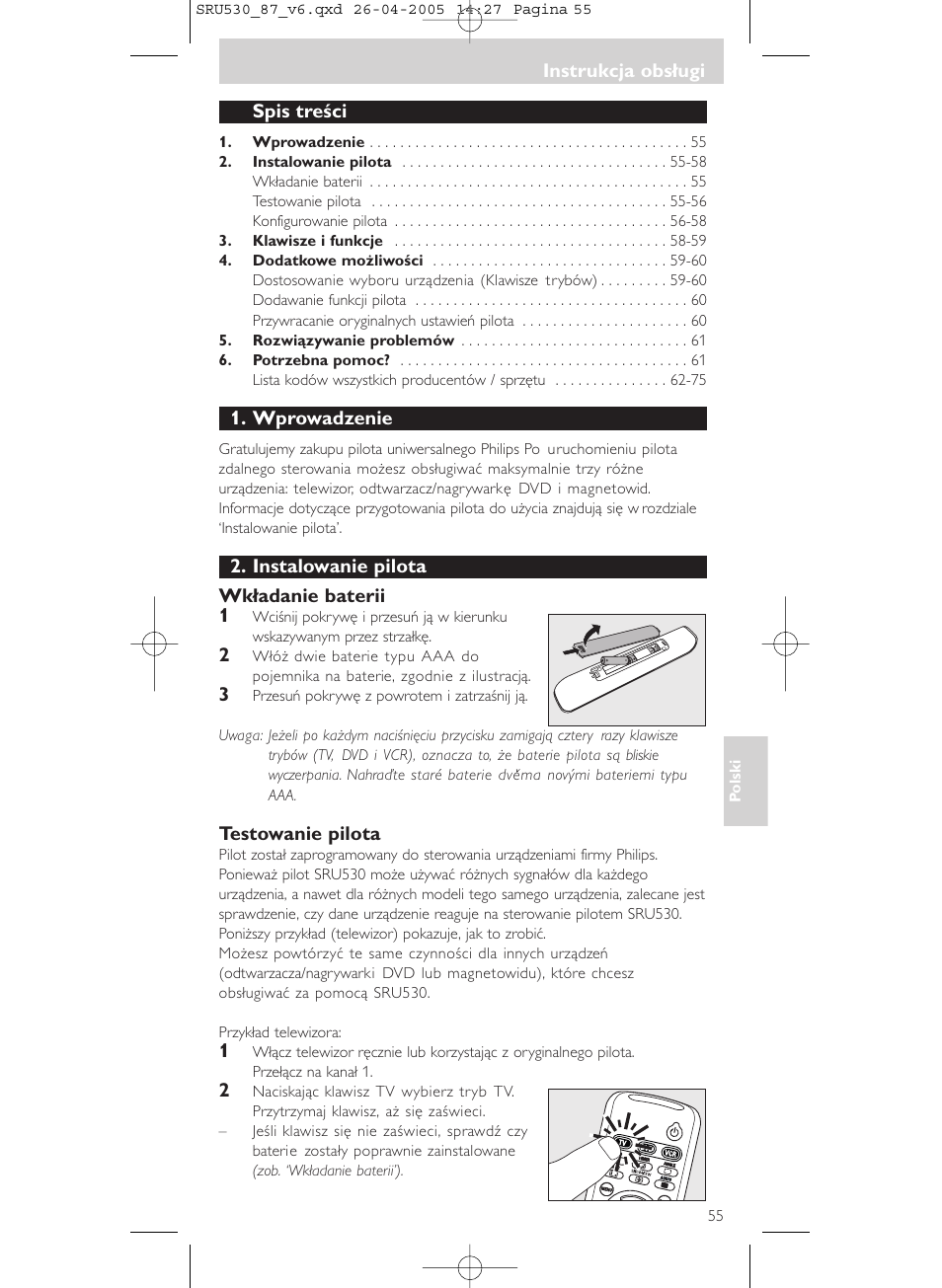 Philips SRU530 User Manual | Page 55 / 78