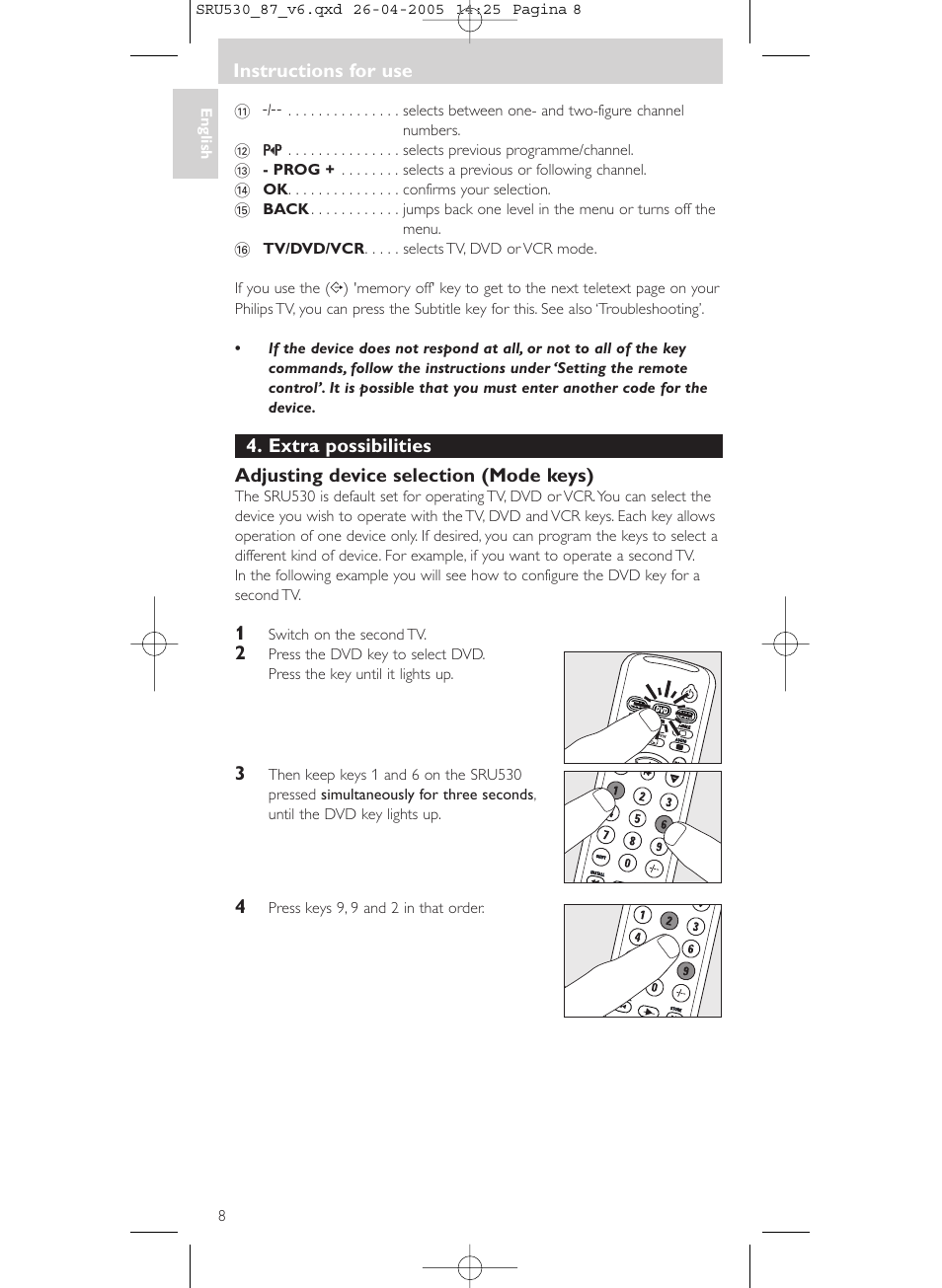 Philips SRU530 User Manual | Page 8 / 78