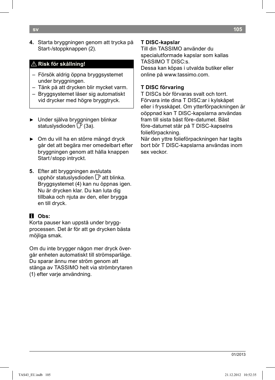 Bosch Multigetränkesystem clear white anthrazit TAS4304 User Manual | Page 103 / 164