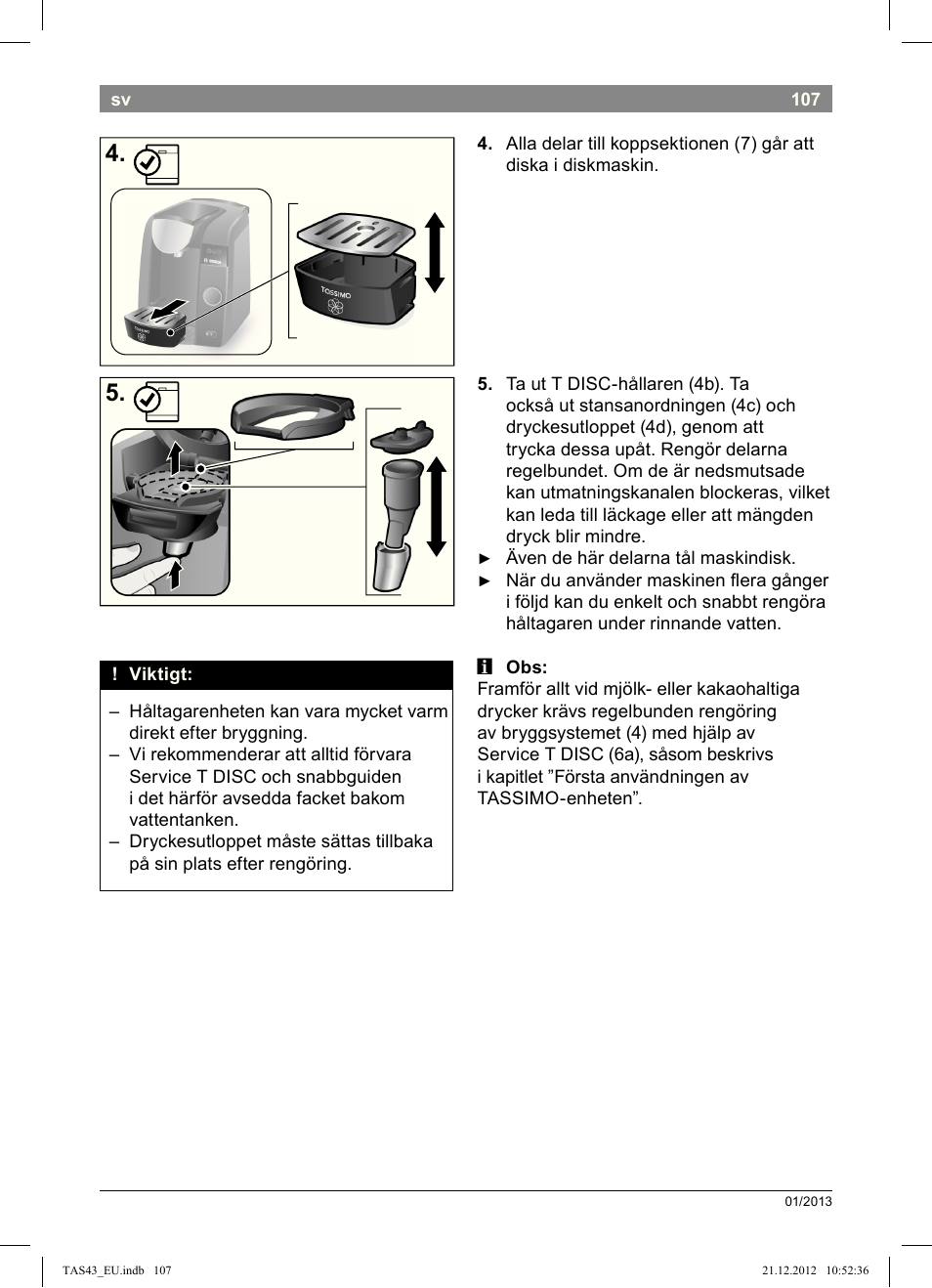 Bosch Multigetränkesystem clear white anthrazit TAS4304 User Manual | Page 105 / 164
