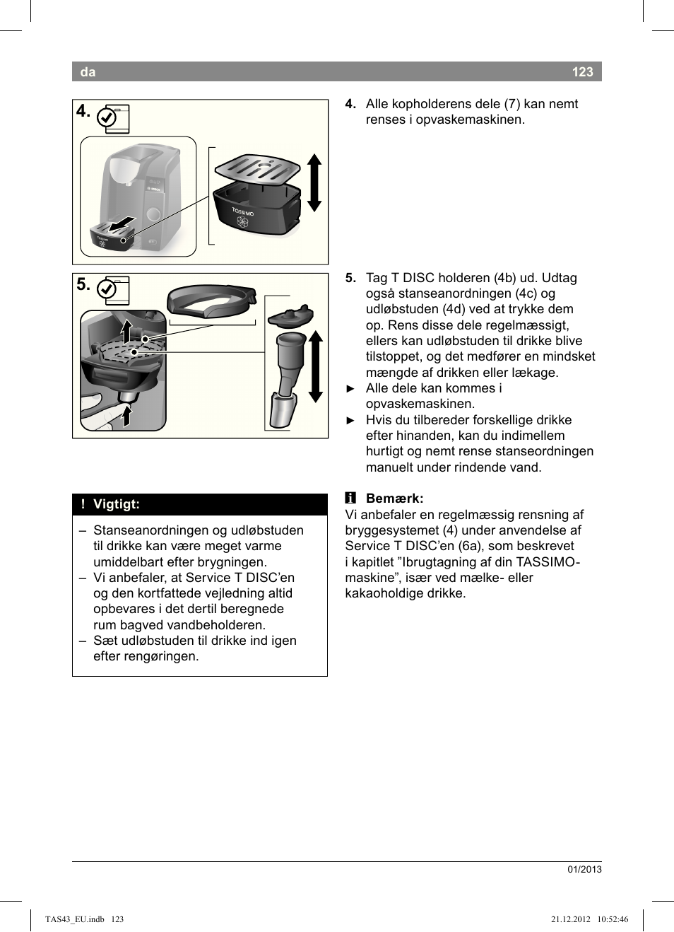 Bosch Multigetränkesystem clear white anthrazit TAS4304 User Manual | Page 121 / 164