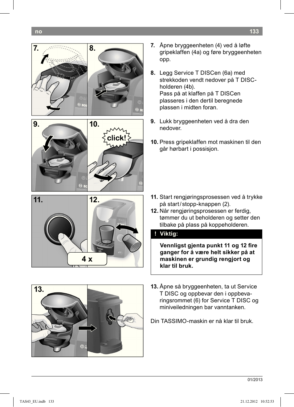 Bosch Multigetränkesystem clear white anthrazit TAS4304 User Manual | Page 131 / 164
