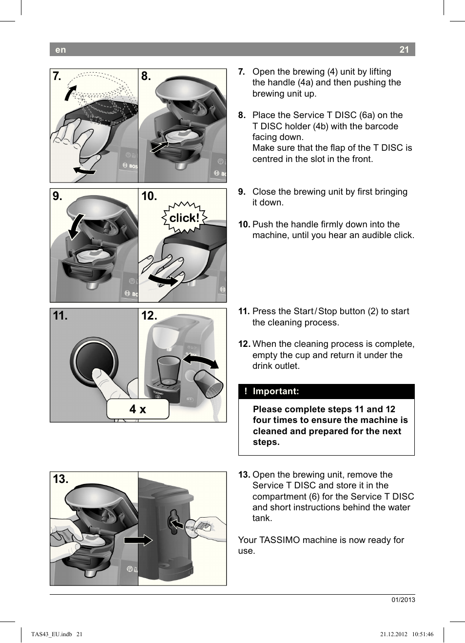 Bosch Multigetränkesystem clear white anthrazit TAS4304 User Manual | Page 19 / 164