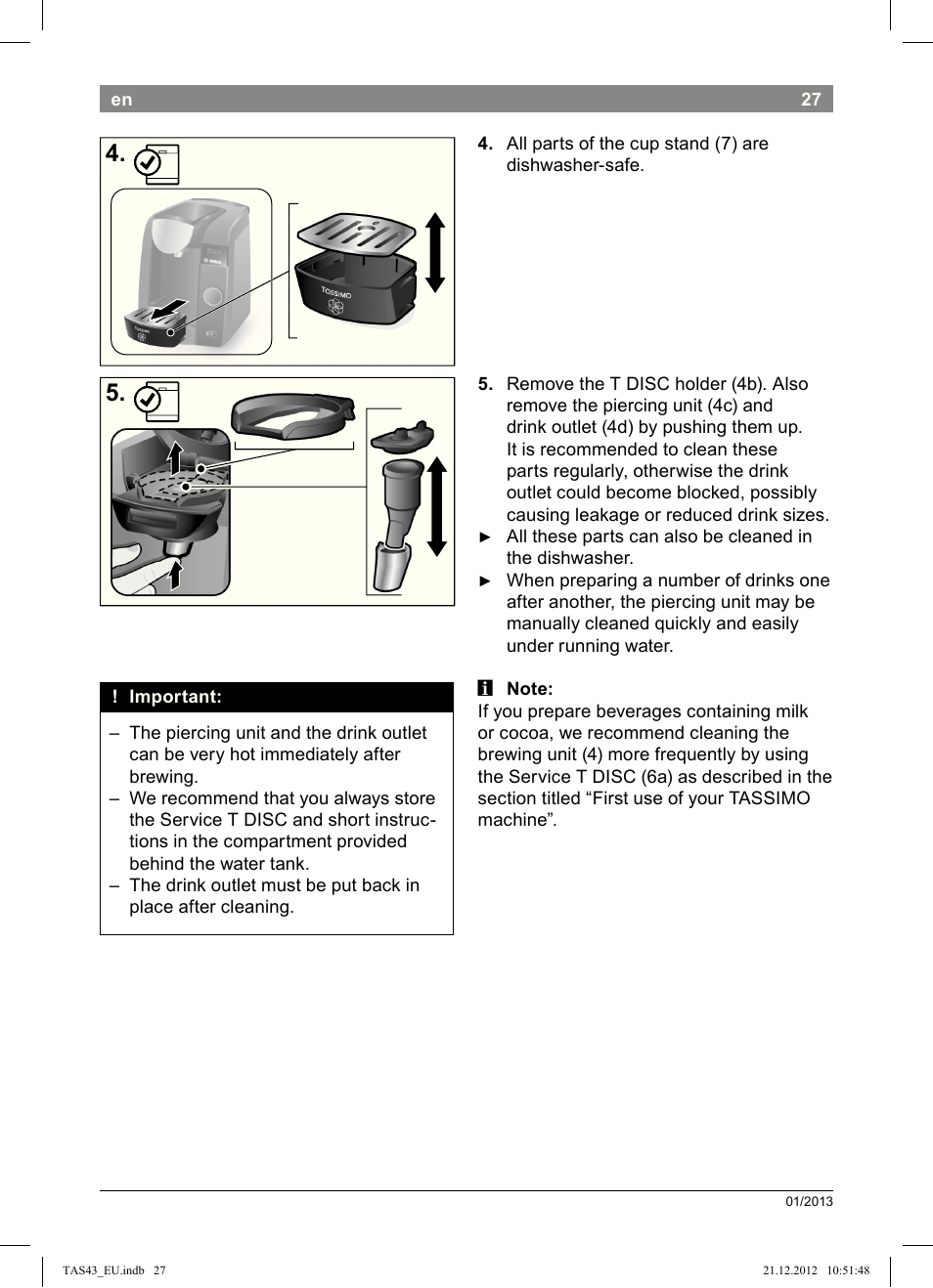 Bosch Multigetränkesystem clear white anthrazit TAS4304 User Manual | Page 25 / 164