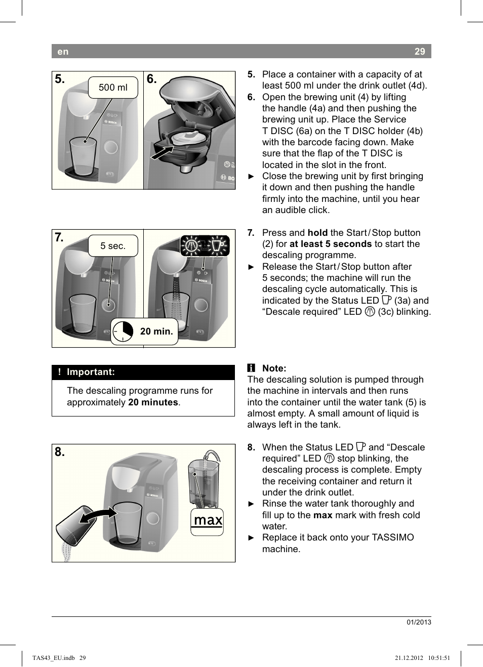 Bosch Multigetränkesystem clear white anthrazit TAS4304 User Manual | Page 27 / 164