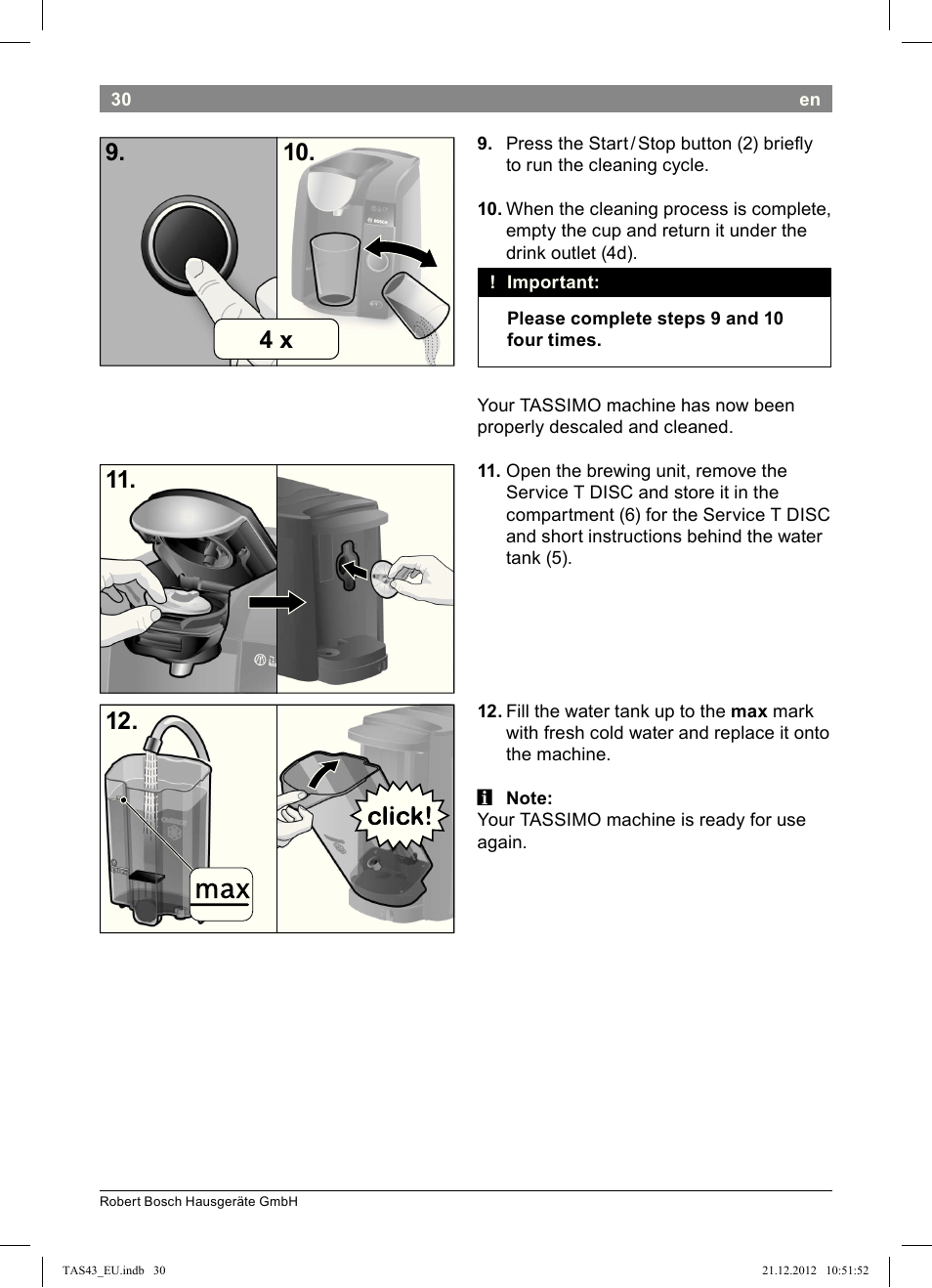 Bosch Multigetränkesystem clear white anthrazit TAS4304 User Manual | Page 28 / 164