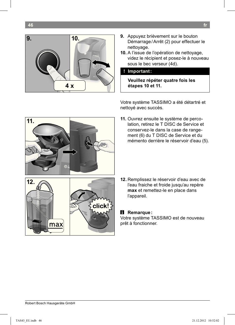 Bosch Multigetränkesystem clear white anthrazit TAS4304 User Manual | Page 44 / 164