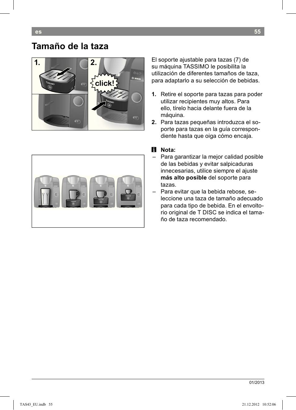 Tamaño!de!la!taza | Bosch Multigetränkesystem clear white anthrazit TAS4304 User Manual | Page 53 / 164