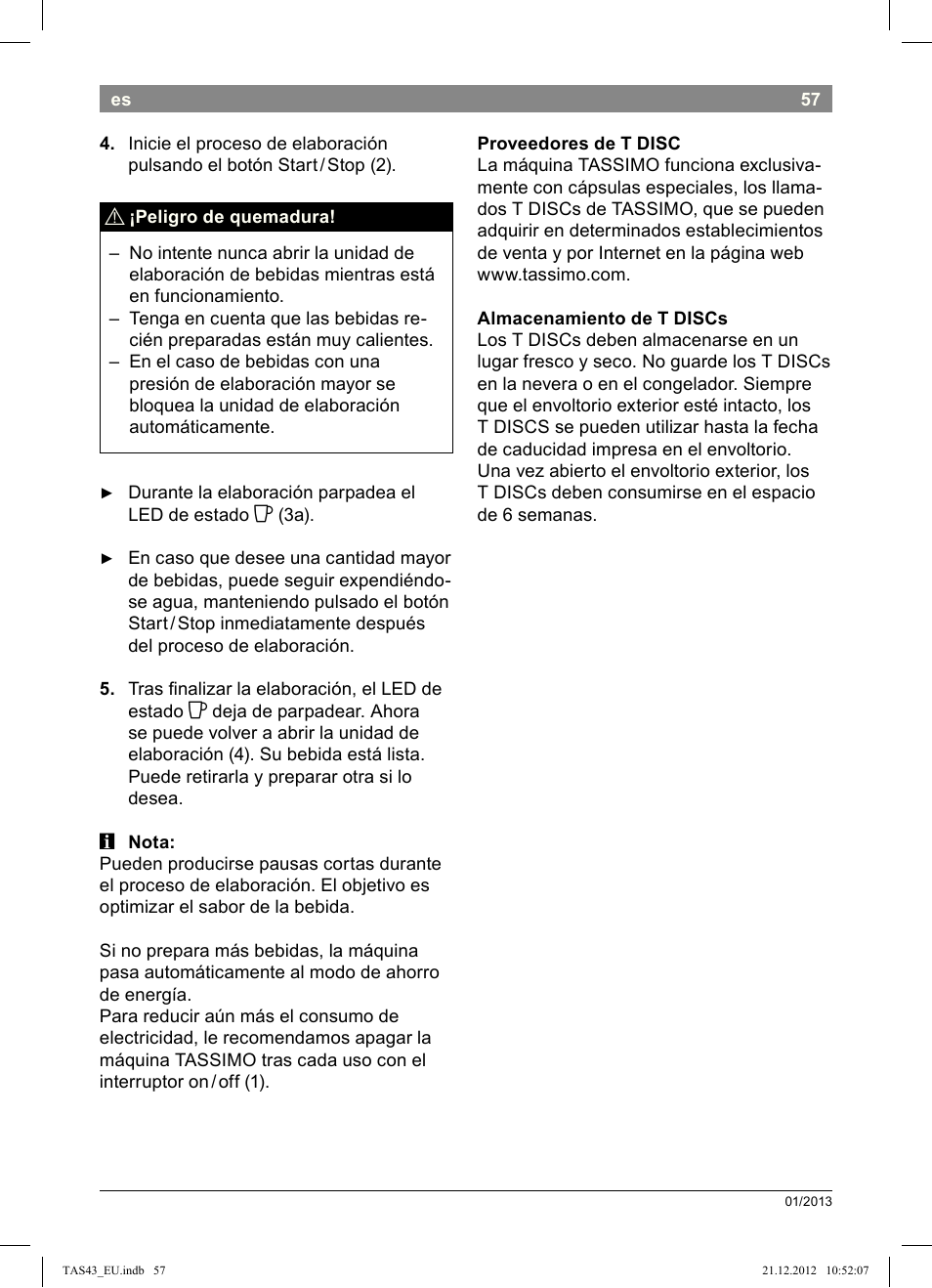 Bosch Multigetränkesystem clear white anthrazit TAS4304 User Manual | Page 55 / 164