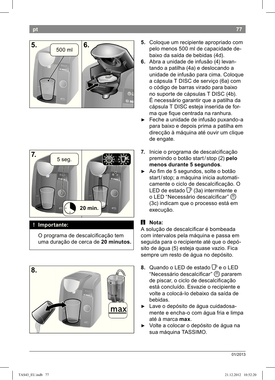 Bosch Multigetränkesystem clear white anthrazit TAS4304 User Manual | Page 75 / 164