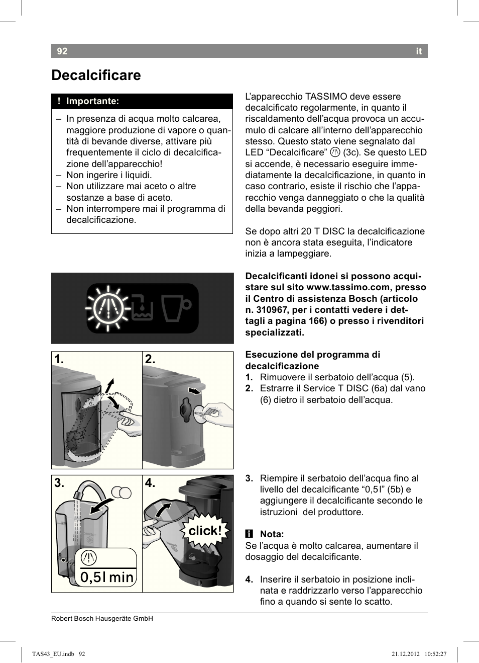 Decalcii!care | Bosch Multigetränkesystem clear white anthrazit TAS4304 User Manual | Page 90 / 164