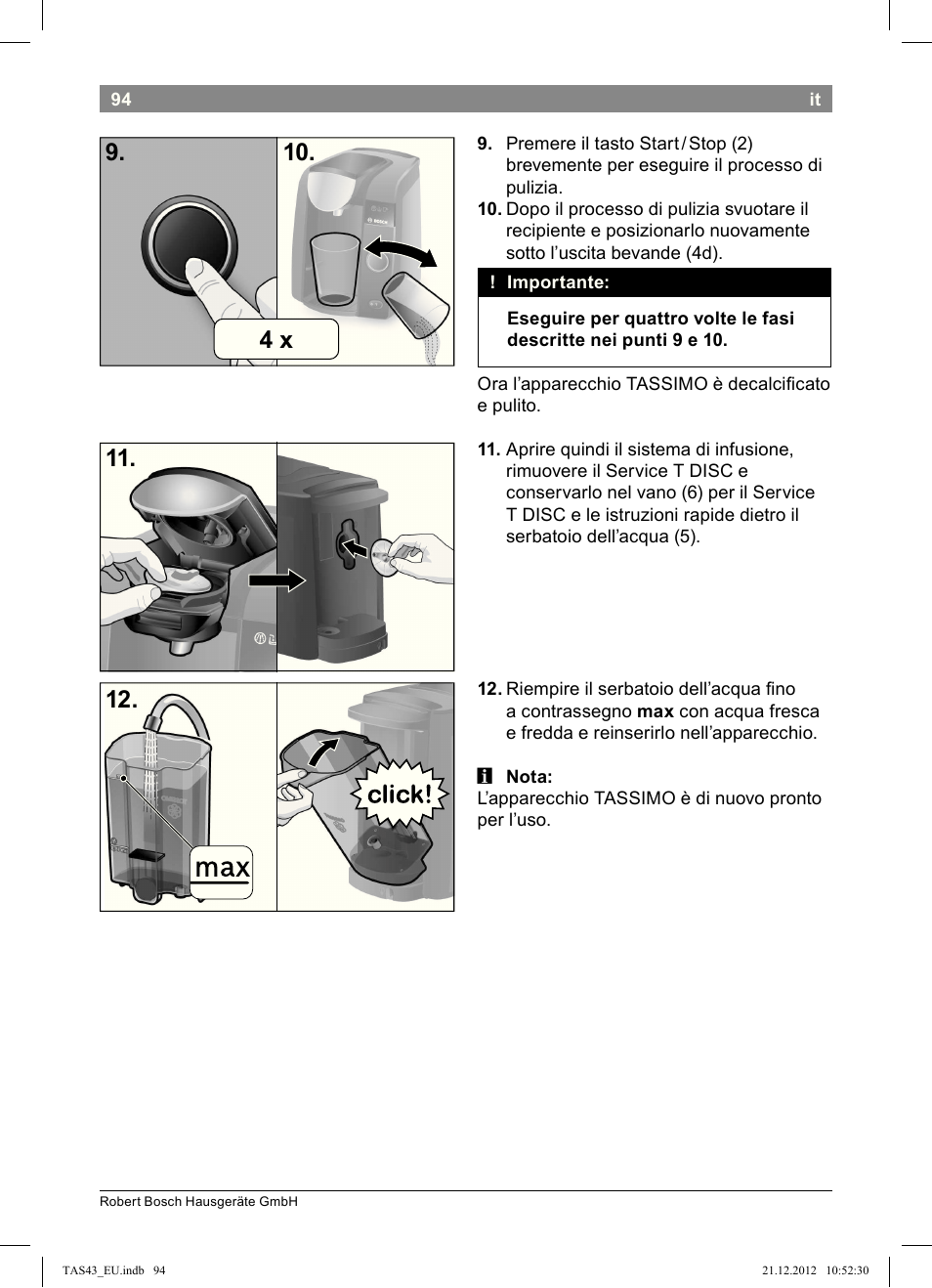 Bosch Multigetränkesystem clear white anthrazit TAS4304 User Manual | Page 92 / 164