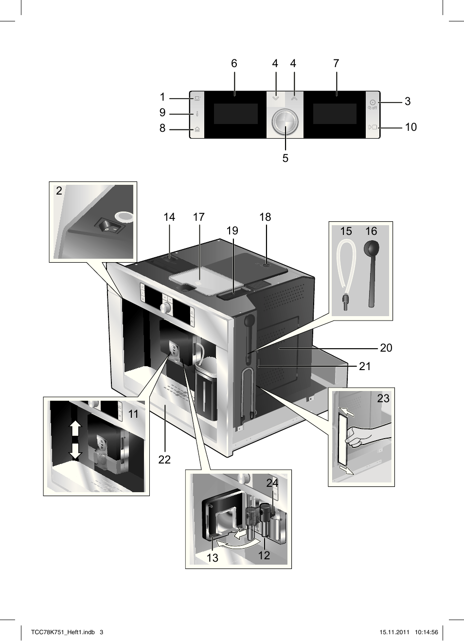 Bosch TCC78K751 Edelstahl Kaffeevollautomat User Manual | Page 3 / 100