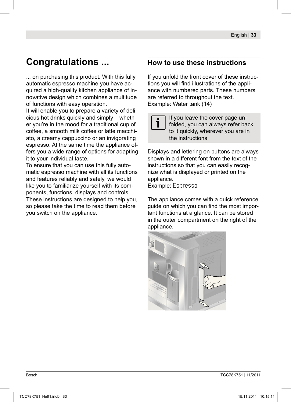 How to use these instructions | Bosch TCC78K751 Edelstahl Kaffeevollautomat User Manual | Page 35 / 100