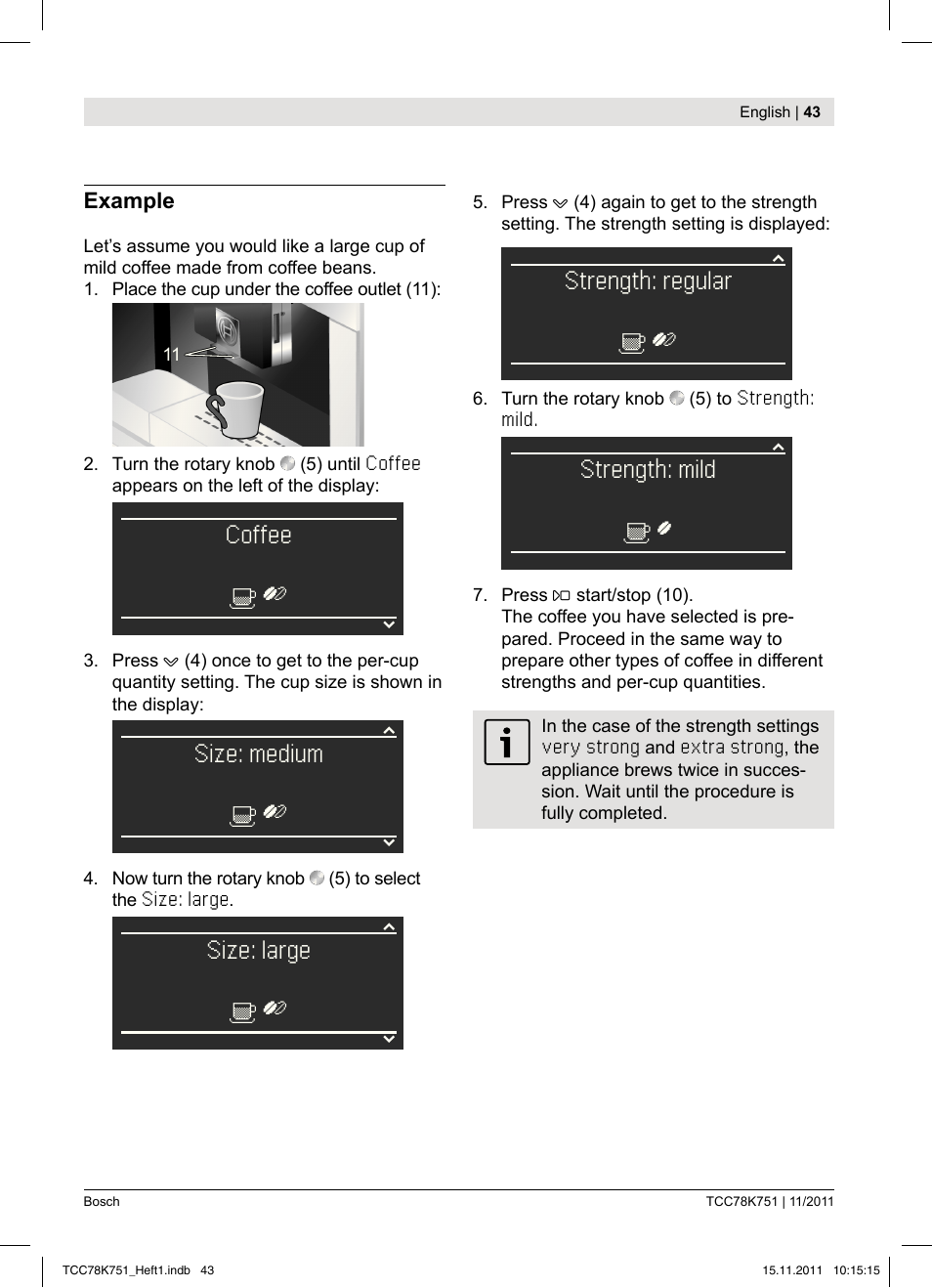 Bosch TCC78K751 Edelstahl Kaffeevollautomat User Manual | Page 45 / 100