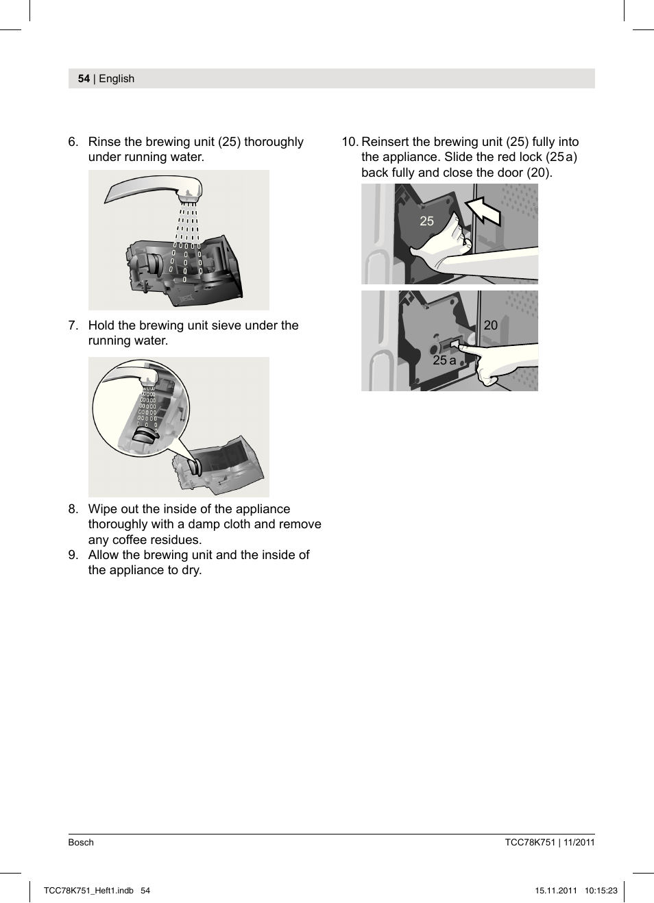 Bosch TCC78K751 Edelstahl Kaffeevollautomat User Manual | Page 56 / 100