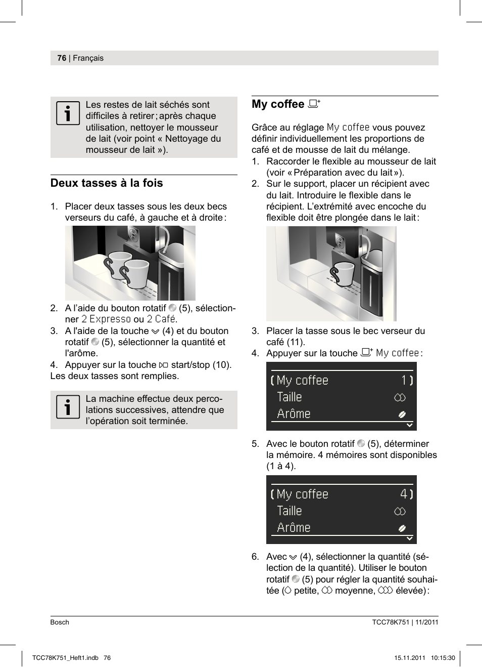 Bosch TCC78K751 Edelstahl Kaffeevollautomat User Manual | Page 78 / 100