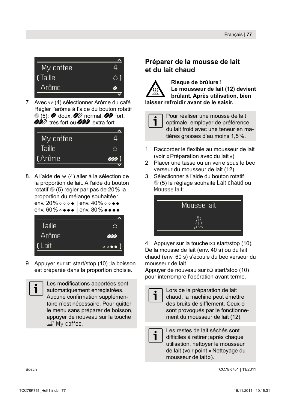 Bosch TCC78K751 Edelstahl Kaffeevollautomat User Manual | Page 79 / 100